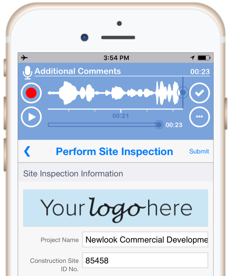 Audio recording in mobile apps