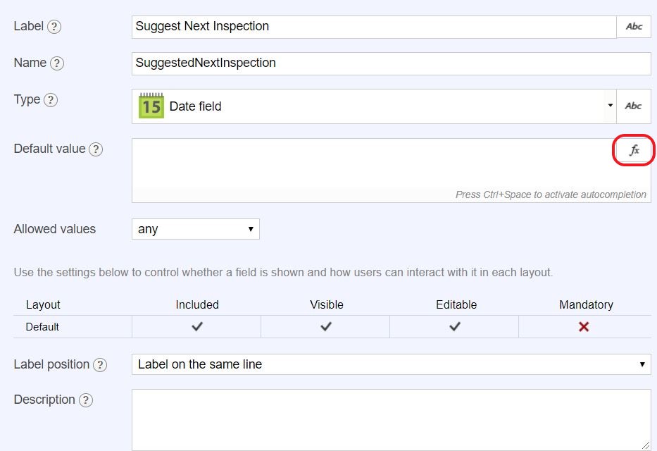 Flowfinity - Prefill date fields