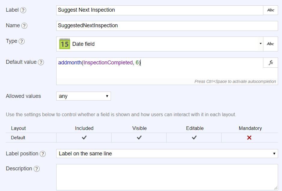 Flowfinity - Prefill date fields